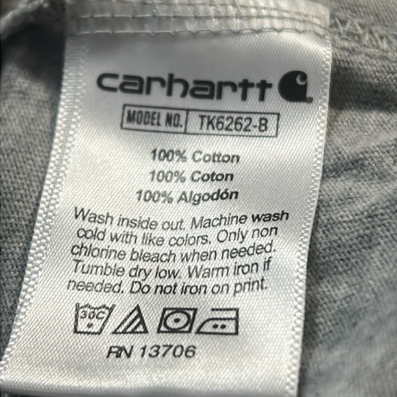 Kids Carhartt Gray Tee Shirt - Picture 5 of 5